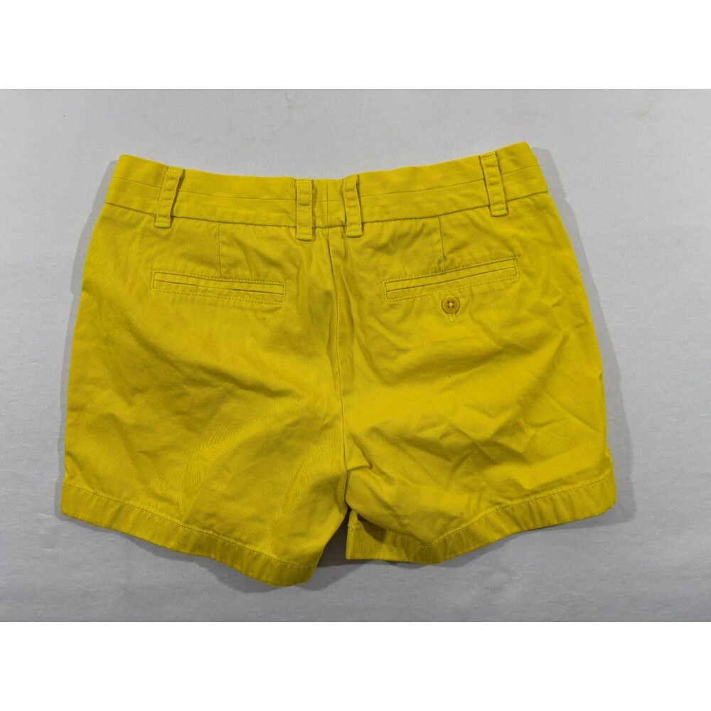 J. Crew Chino Broken In Shorts Womens Yellow 4.5" Cotton Casual Preppy Sz 4 - Picture 10 of 10